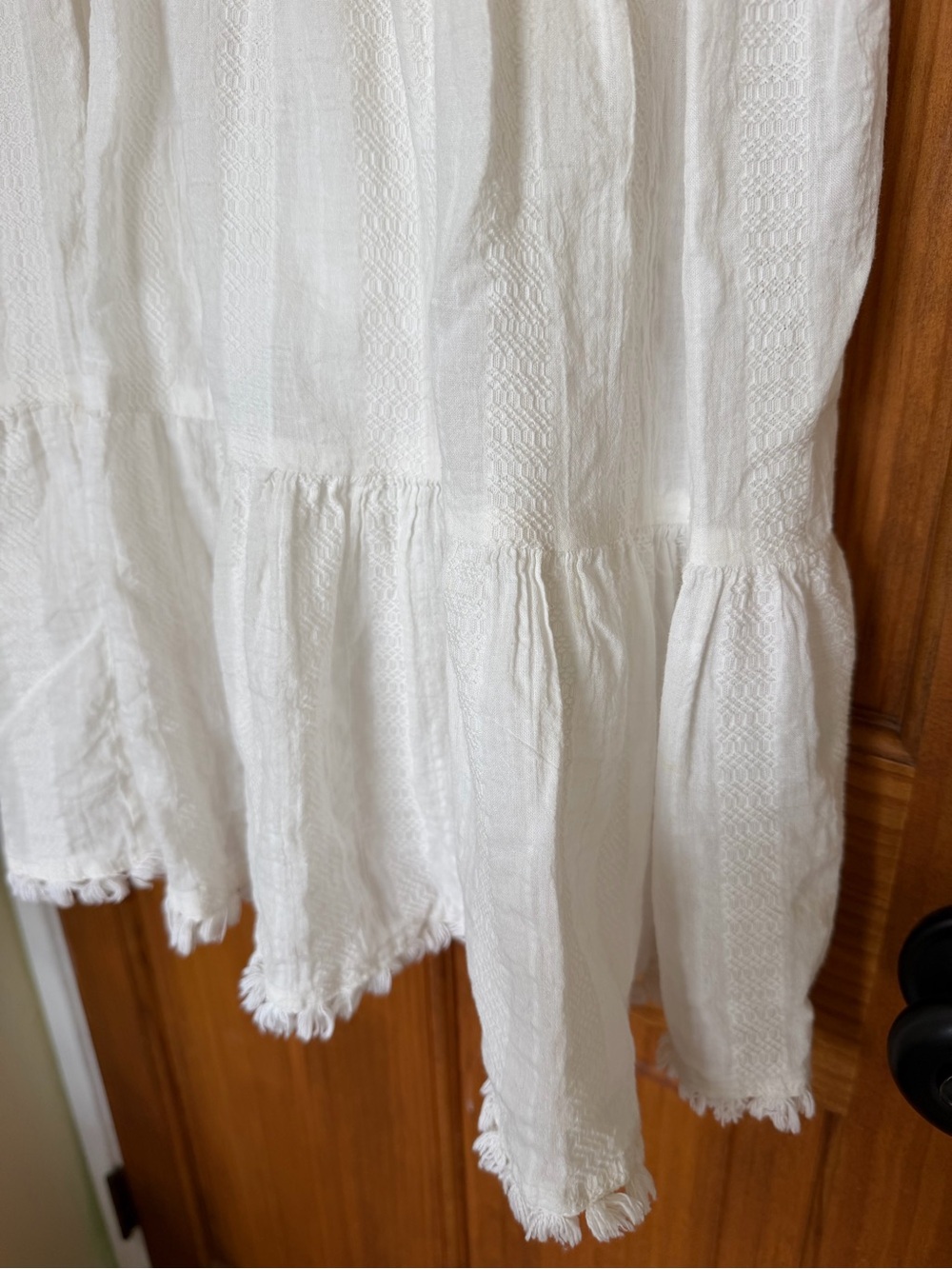 Unbranded White women’s Floral-Embroidered Dress with Tassel - Picture 5 of 14